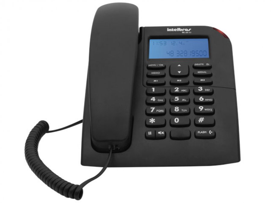 TELEFONE C/ FIO TC 60 C/ ID PRETO - INTELBRAS