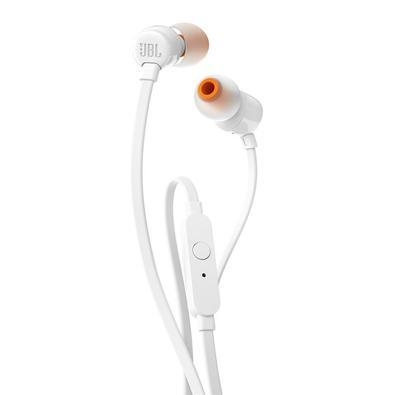 FONE DE OUVIDO JBL TUNE 110 BRANCO, INTRA AURICULAR, COM MICROFONE, JBLT110WHT