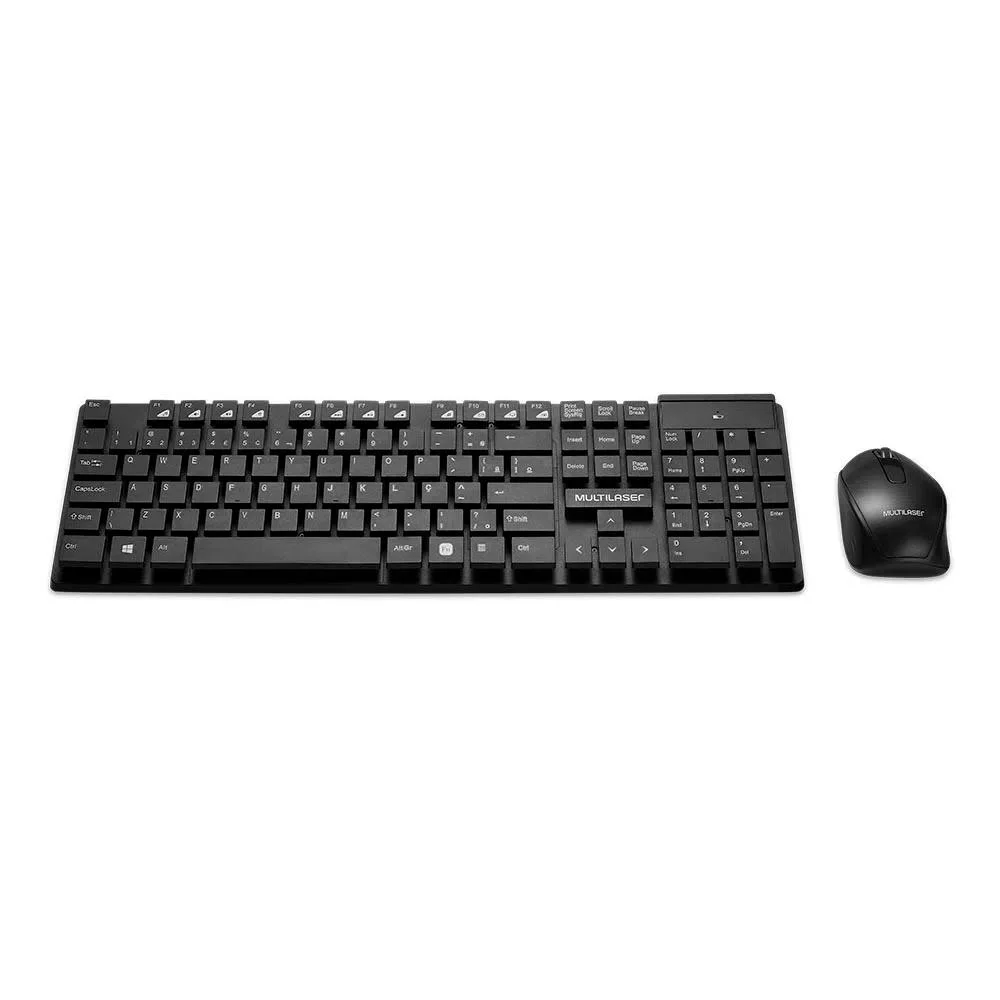 TECLADO E MOUSE SEM FIO 2.4GHZ TECLAS FLUTUANTES USB PRETO - MULTILASER (#)