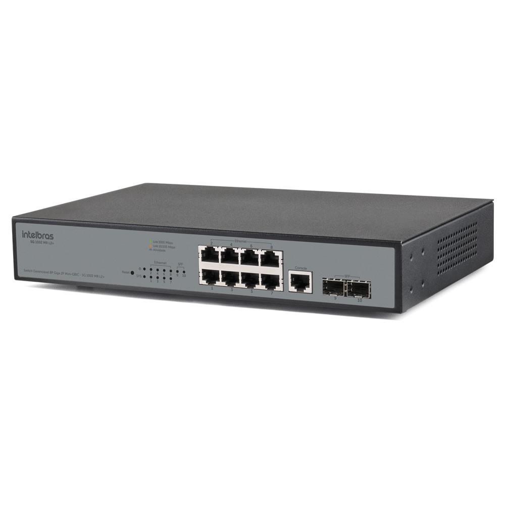 SWITCH GERENCIAVEL 08P GIGABIT 10/100/1000  + 2 SFP SG 1002 - INTELBRAS