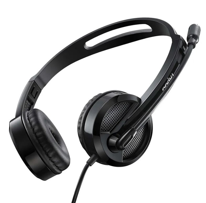 HEADSET RAPOO USB MICROFONE SEM RUÍDO PRETO H120 - RA020