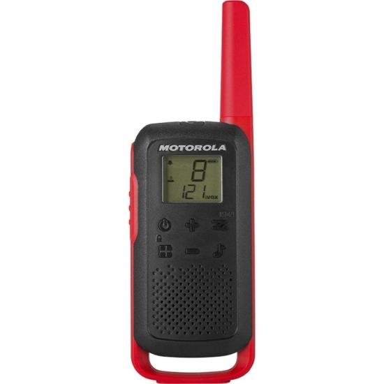 RADIO COMUNICADOR TALKABOUT MOTOROLA T210BR, 26 CANAIS, 32 KM, VERMELHO/PRETO (PAR)