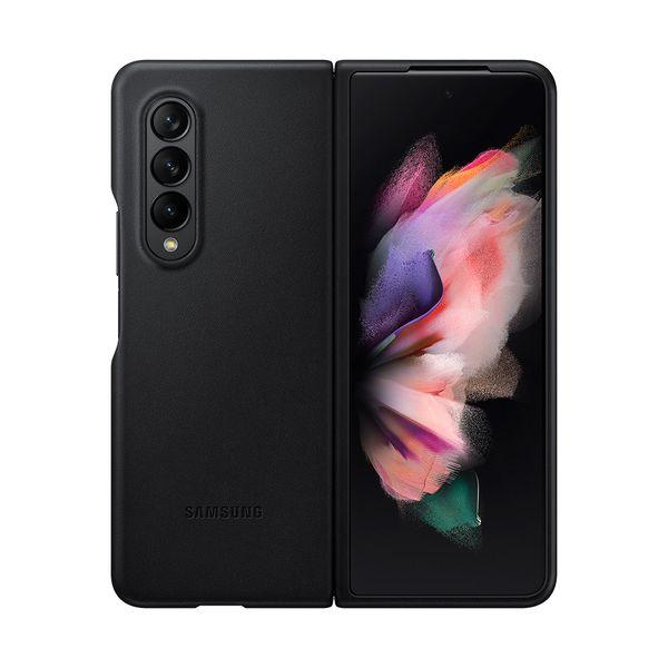 CAPA PROTETORA  GALAXY Z FOLD3 COURO - PRETA