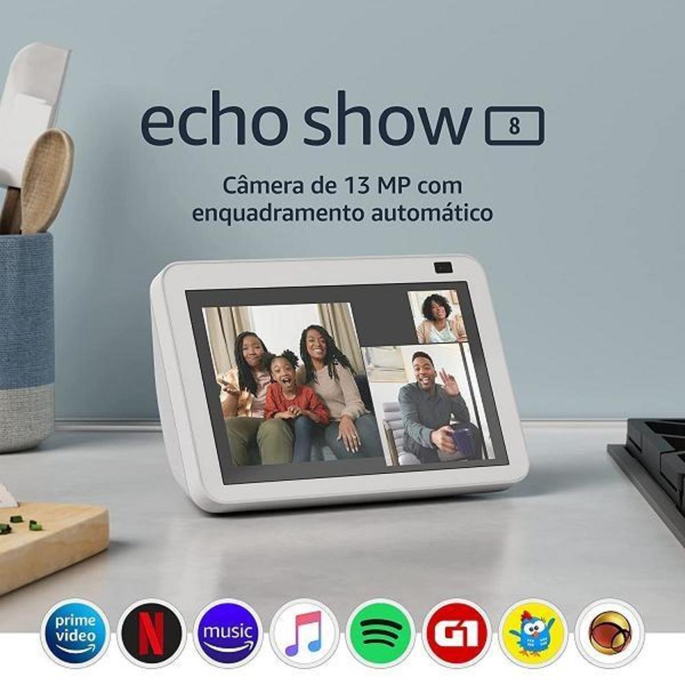 ECHO SHOW 8 (2º GER, 2021) SMART DISPLAY HD 8" COM ALEXA E CAMERA 13MP - BRANCA