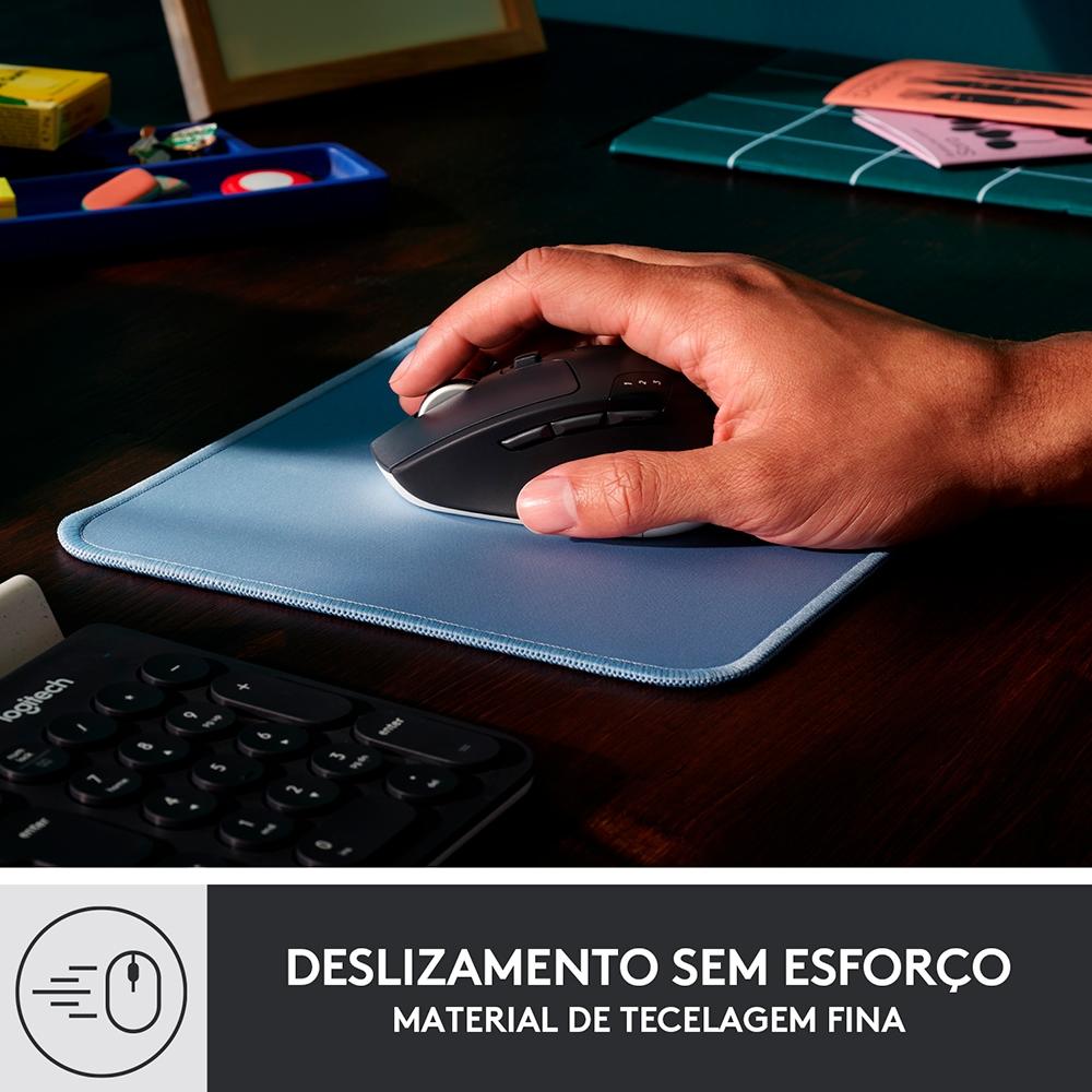 MOUSEPAD STUDIO SERIES LOGITECH PORTÁTIL, 20X30CM, ANTIDERRAPANTE, RESISTENTE A DERRAMAMENTOS, AZUL