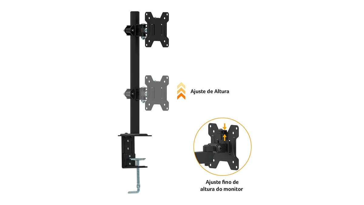 SUPORTE DE MESA PARA 1 MONITOR 13'' A 27'' COM AJUSTE DE ALTURA - MULTILASER (#)