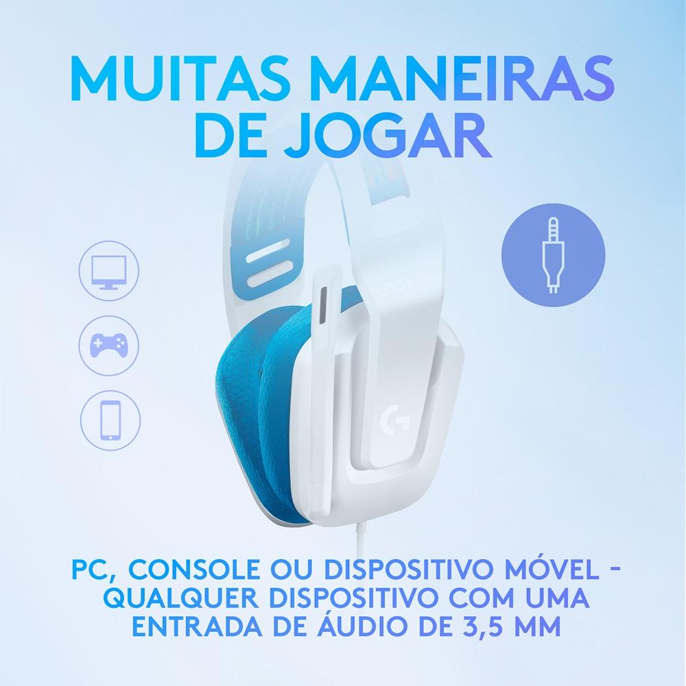 HEADSET GAMER G335 STEREO DRIVERS 40 MM MULTI-PLATAFORMA BRANCO - LOGITECH