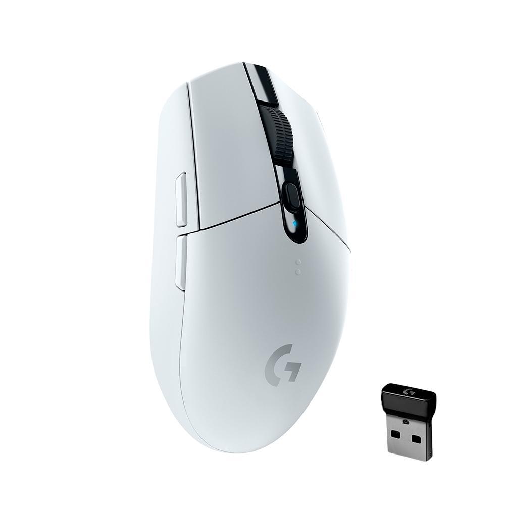 MOUSE GAMER SEM FIO LOGITECH G305 LIGHTSPEED COM 6 BOTÕES PROGRAMÁVEIS E ATÉ 12.000 DPI, BRANCO