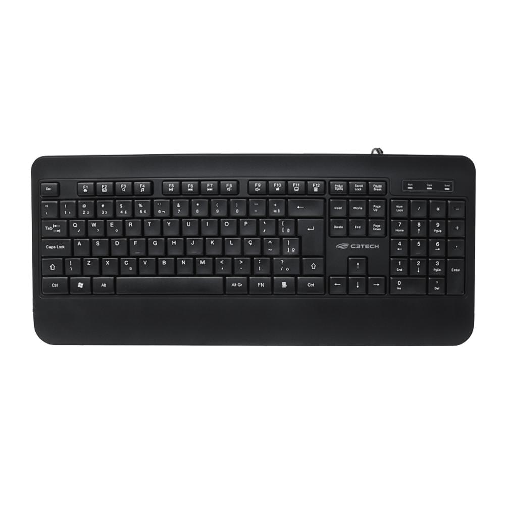 TECLADO USB KB-M100BK MULTIMIDIA PADRAO ABNT2 PRETO - C3TECH
