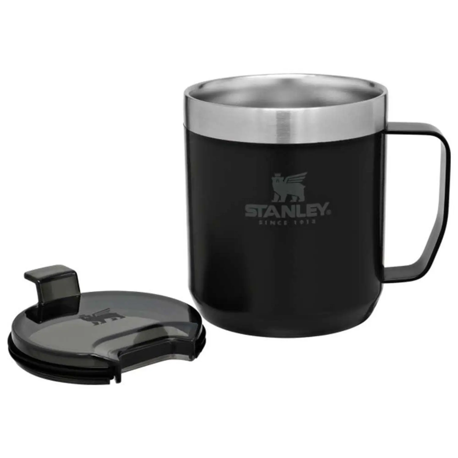 CANECA TERMICA CAMP MUG 350ML C/ TAMPA PRETO - STANLEY