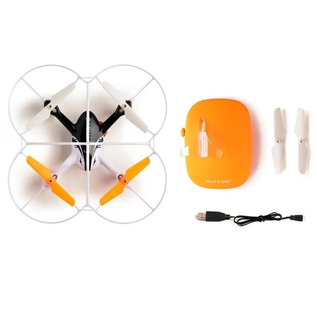 DRONE MULTILASER FUN MOVE C/ CONTROLE REMOTO BRANCO/AMARELO