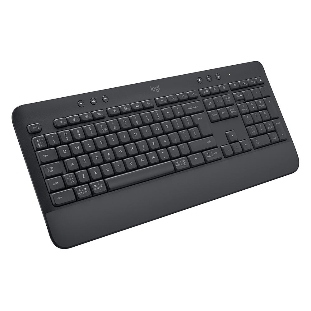 TECLADO SEM FIO LOGITECH SIGNATURE K650, BLUETOOTH, USB, COM APOIO PARA AS MÃOS, PADRÃO US, GRAFITE