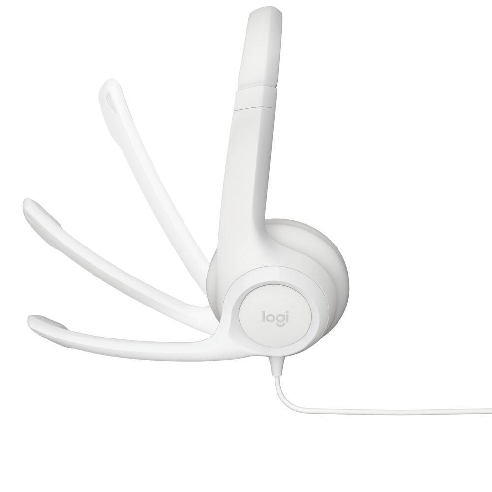 HEADSET COM FIO USB LOGITECH H390 BRANCO, CONTROLES DE ÁUDIO INTEGRADO,MICROFONE C/ REDUÇÃO DE RUÍDO