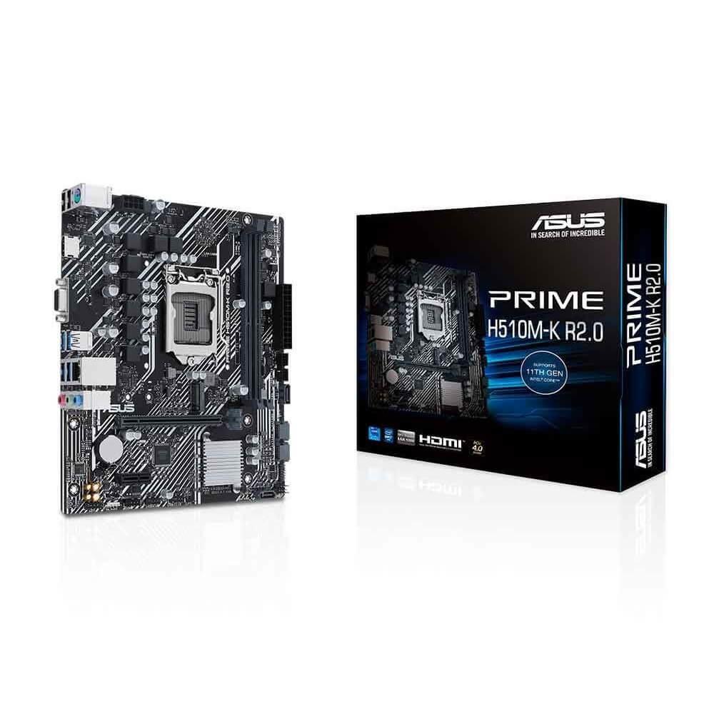 PLACA MAE LGA 1200 ASUS PRIME H510M-K R2.0 MATX, DDR4, VGA/HDMI, M.2, USB 3.2 - 10ª/11ª GER