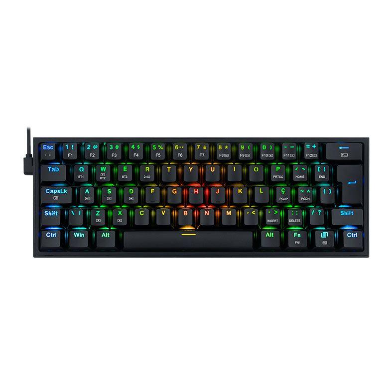 TECLADO GAMER MECANICO SEM FIO REDRAGON FIZZ PRO RGB