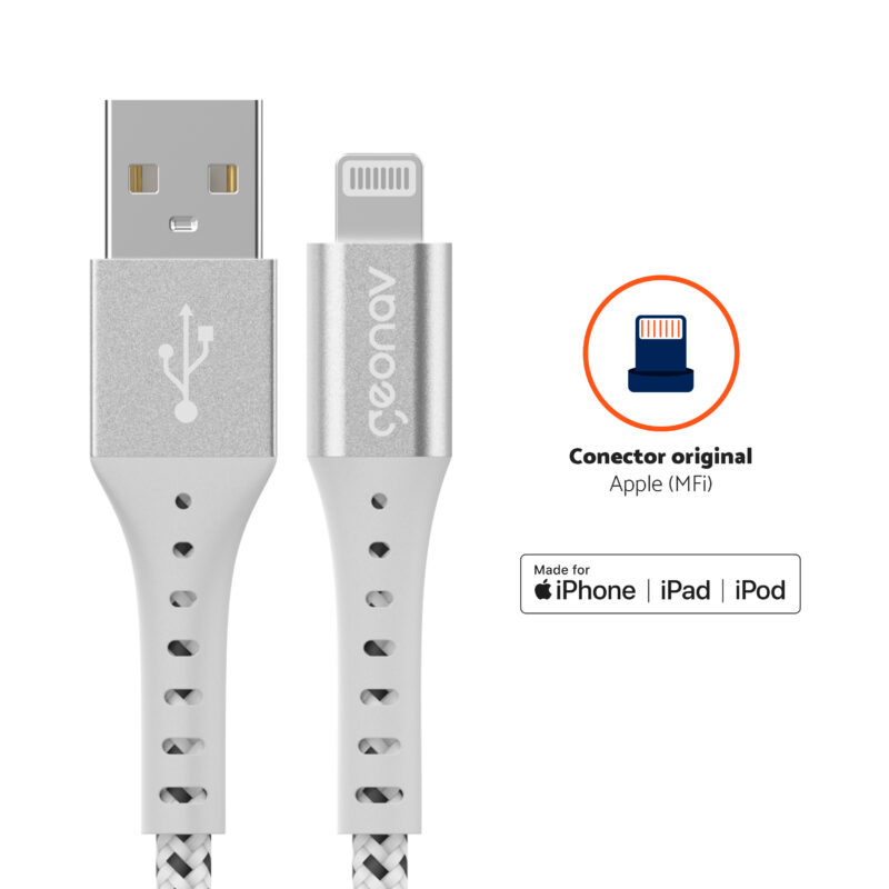 CABO USB PARA LIGHTNING ESSENTIAL 1,2 METRO BRANCO - GEONAV