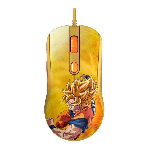 MOUSE GAMER AKKO DRAGON BALL SUPER SAYIAN 2 GOLD 12400DPI 5 BOTOES PROGRAMAVEIS