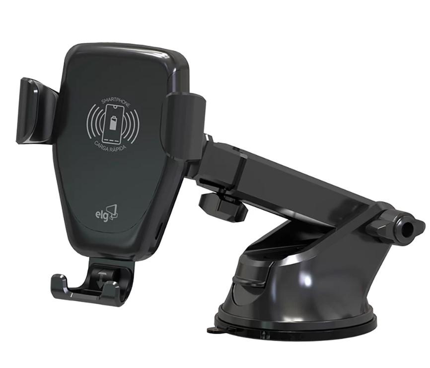 SUPORTE VEICULAR ELG CARREGADOR WIRELESS, COM VENTOSA - CH360WV