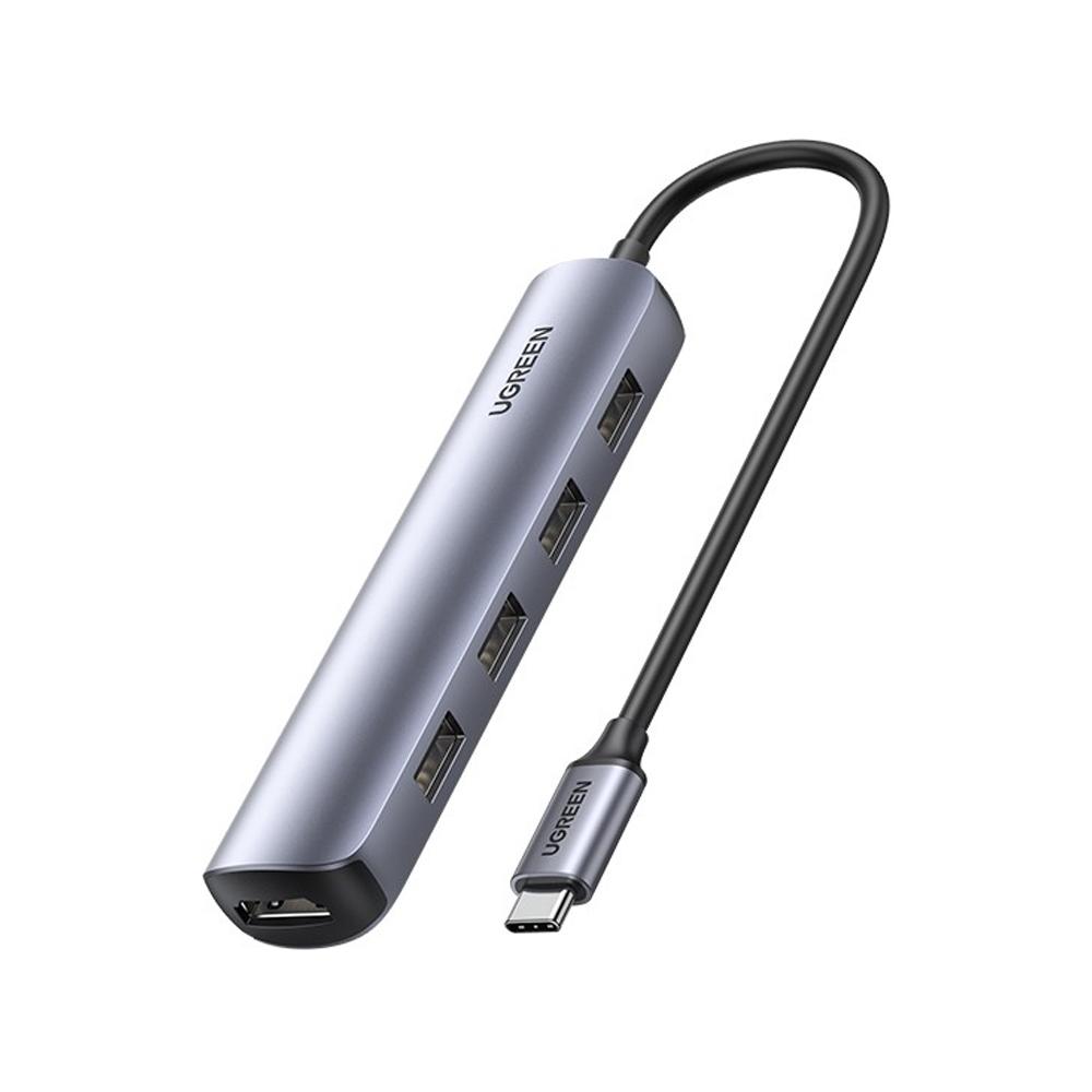 HUB TIPO C UGREEN 5 EM 1, 5X USB 3.0, 1X HDMI - UG-20197