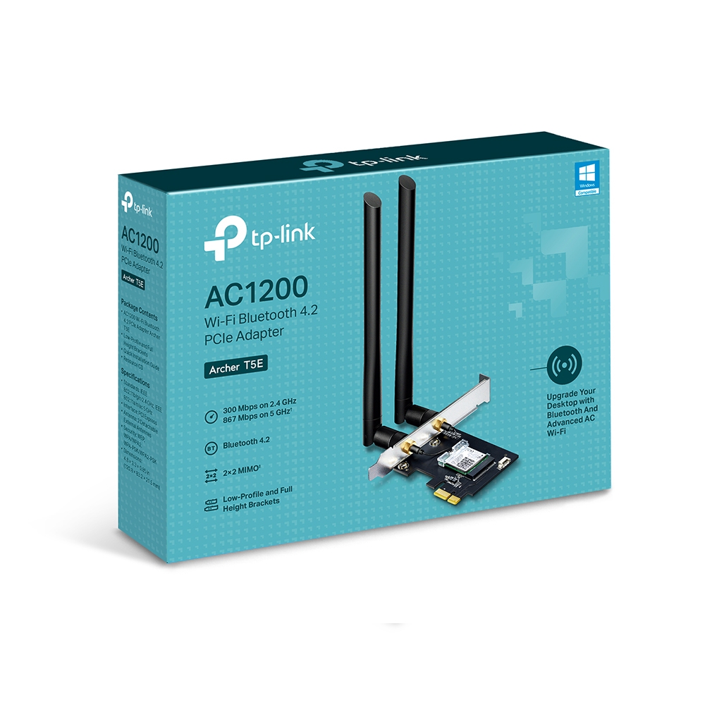 PLACA PCI-E WIRELESS AC1200 WI-FI 5, BLUETOOTH 4.2, ARCHER T5E, 2 ANTENAS - TP LINK