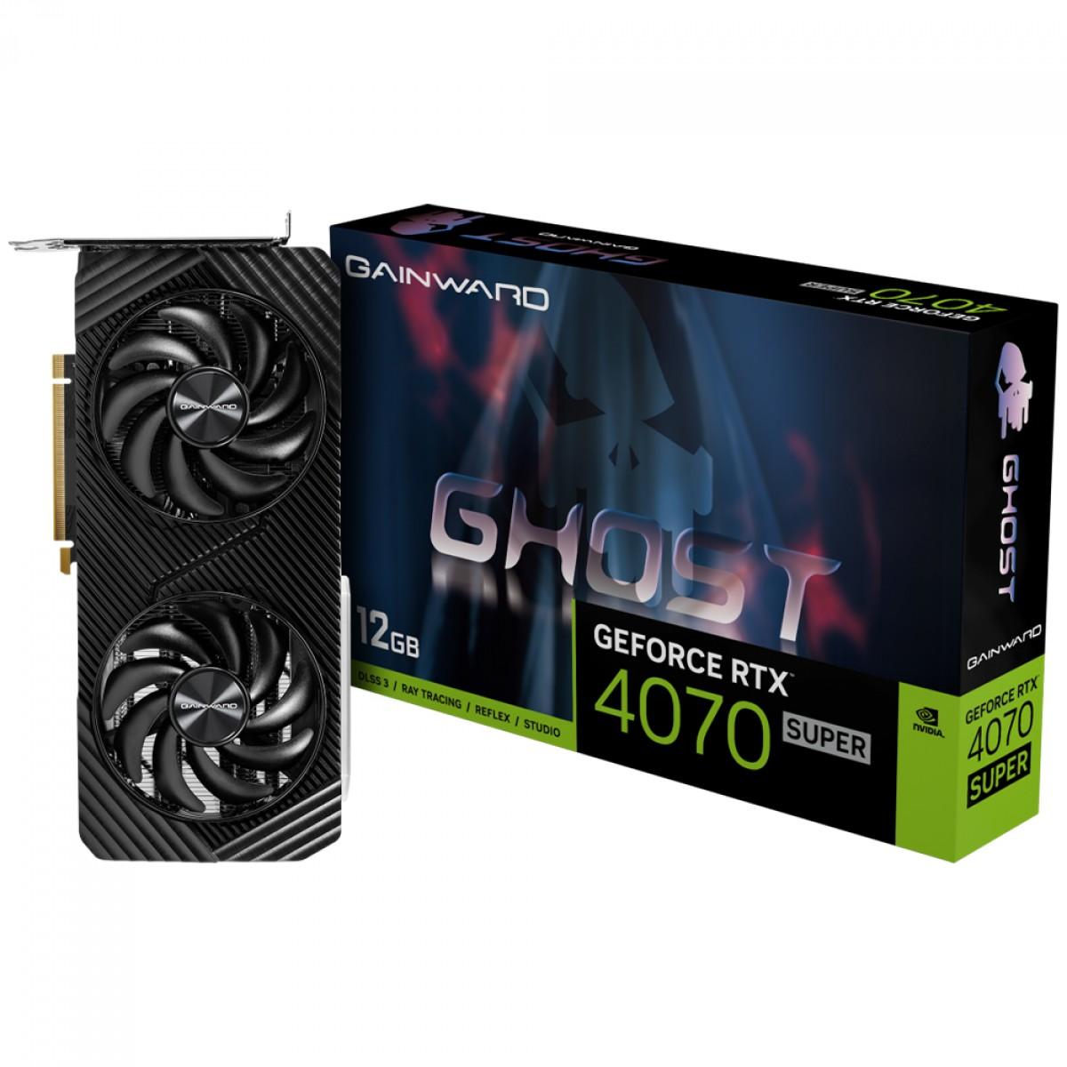 PLACA DE VIDEO NVIDIA GEFORCE RTX 4070 12GB GDDR6X SUPER GHOST DLSS RAY TRACING DP/HDMI - GAINWARD