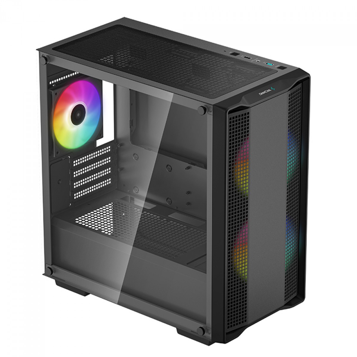 GABINETE DEEPCOOL CC360 BK, MID TOWER, VIDRO TEMPERADO, MATX, S/ FONTE, C/3 FANS, PRETO