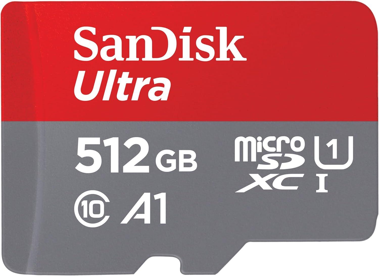 CARTAO 512GB MICRO SD ULTRA SDXC UHS-1 ATÉ 150MB/S, C10, C/ ADAPTADOR SD - SANDISK