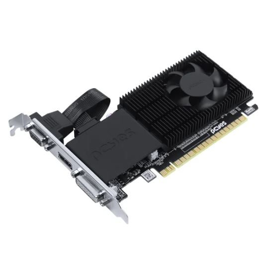 PLACA DE VIDEO AMD RADEON R5 230 2GB DDR3 64BIT PCYES EDGE SINGLE FAN LOW PROFILE HDMI/DVI/VGA