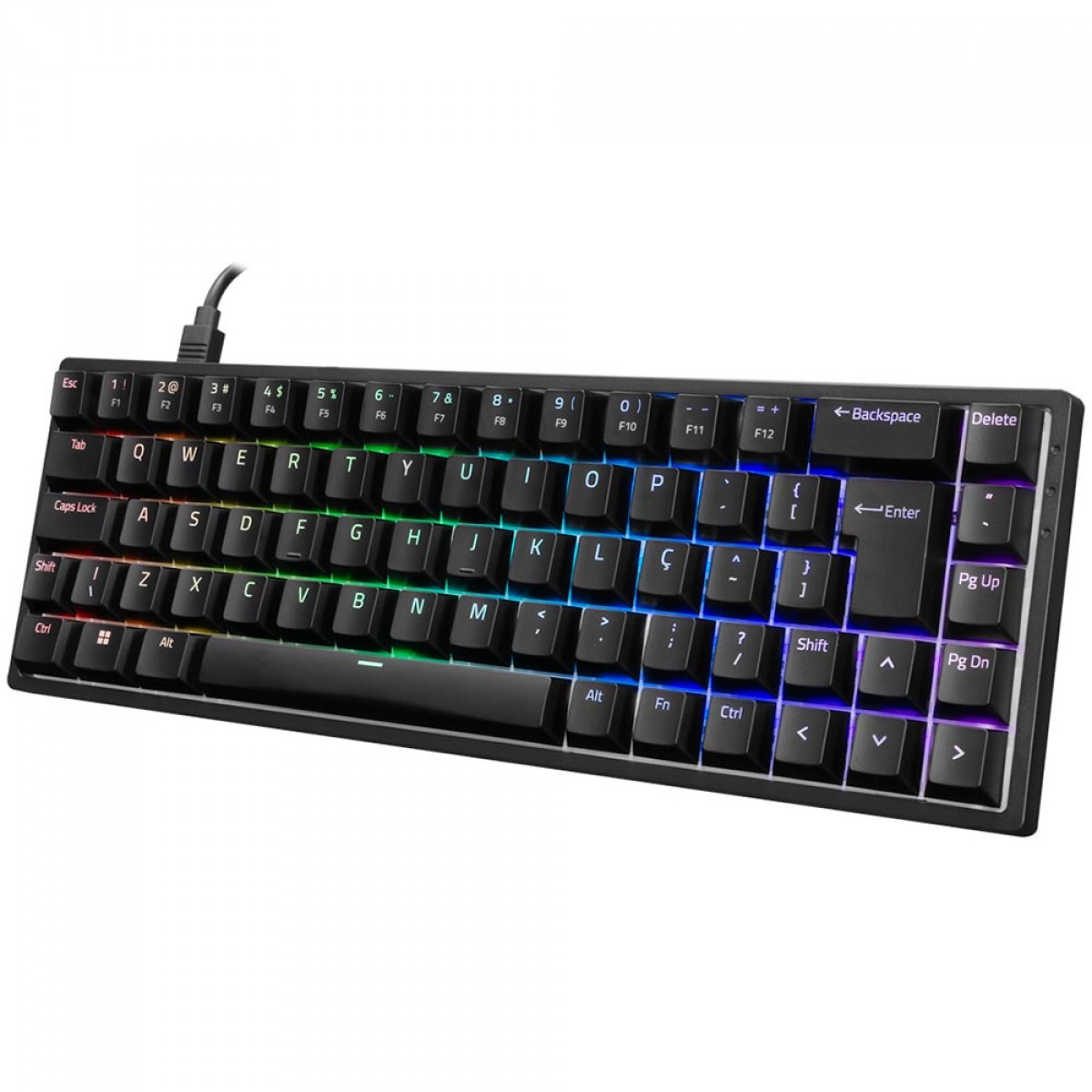 TECLADO GAMER MECANICO AKKO 3068S BLACK, RGB, SWITCH AKKO BLUE, ABNT2