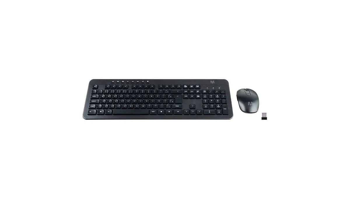 TECLADO E MOUSE SEM FIO MULTILASER CS1000, USB, SILENCIOSO, BATERIA RECARREGÁVEL, TC250