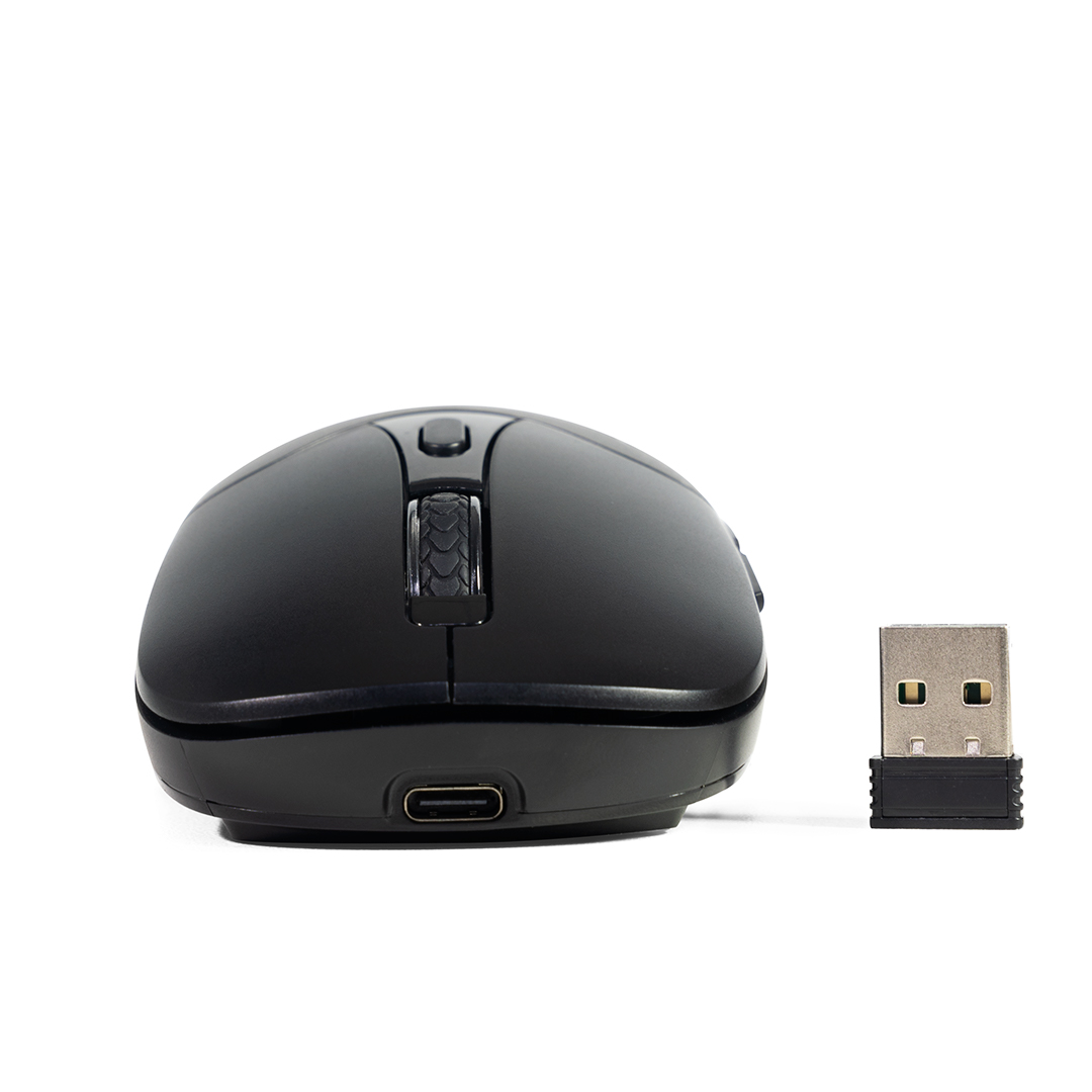 MOUSE SEM FIO BLUETOOTH C3 TECH M BT60BK PRETO, RECARREGAVEL, DUAL MODE, USB 2.4GHZ