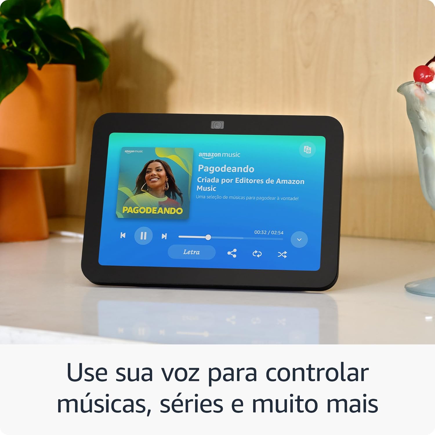 ECHO SHOW 8 (3ª GERAÇÃO, 2024) SMART DISPLAY COM AUDIO ESPACIAL, HUB CASA INTELIGENTE E ALEXA, PRETO