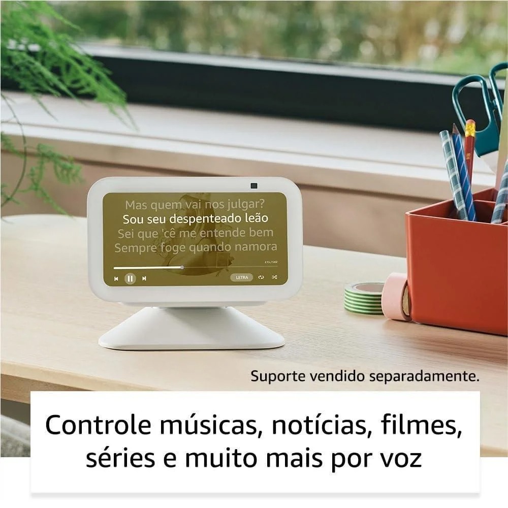 ECHO SHOW 5 (3ª GERAÇÃO 2023)  SMART DISPLAY COM ALEXA, GRAVES 2X MAIS POTENTES E SOM MAIS NÍTID