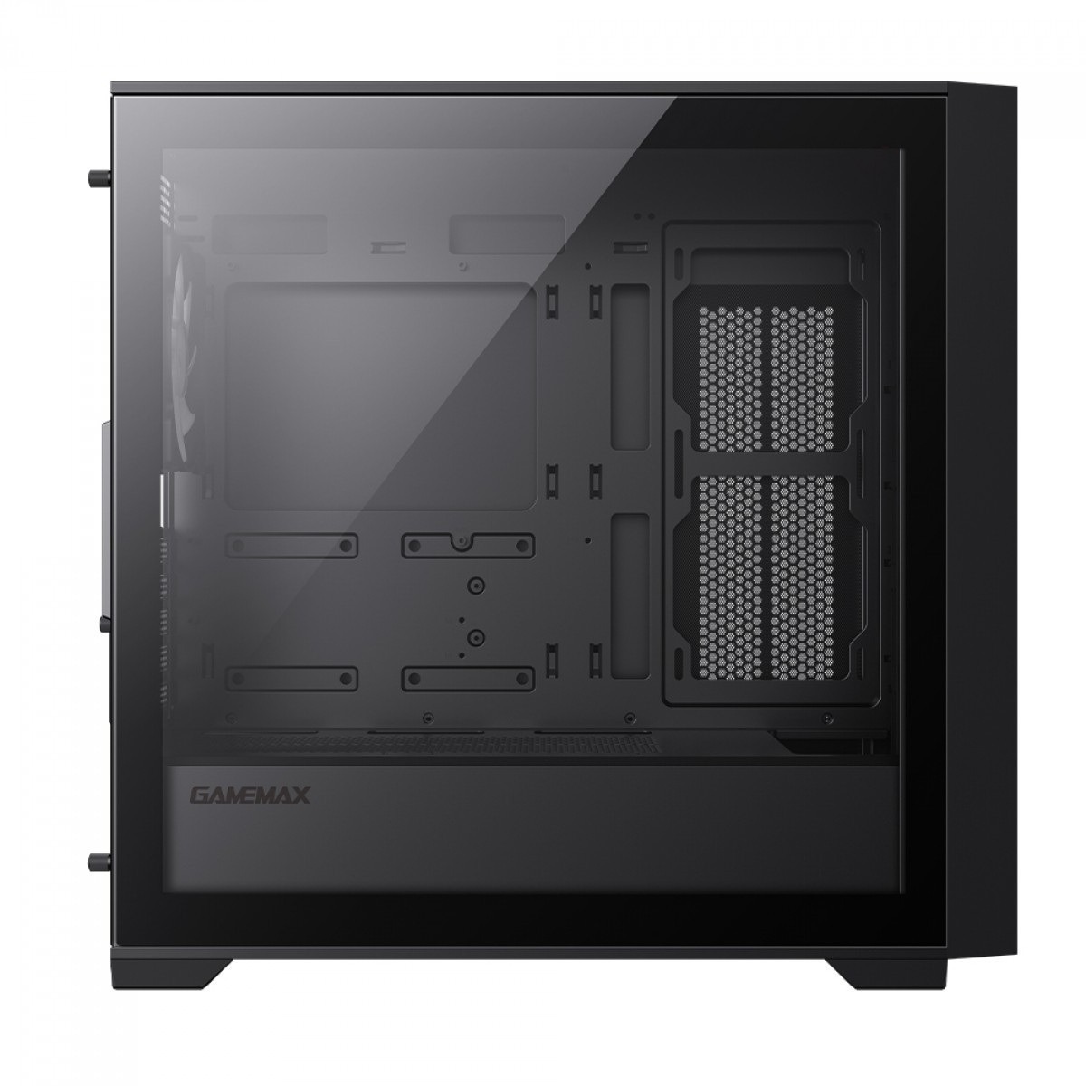 GABINETE GAMER GAMEMAX DEFENDER, VIDRO TEMPERADO, MID-TOWER M-ATX/MINI-ITX, S/ FONTE S/ FANS - PRETO