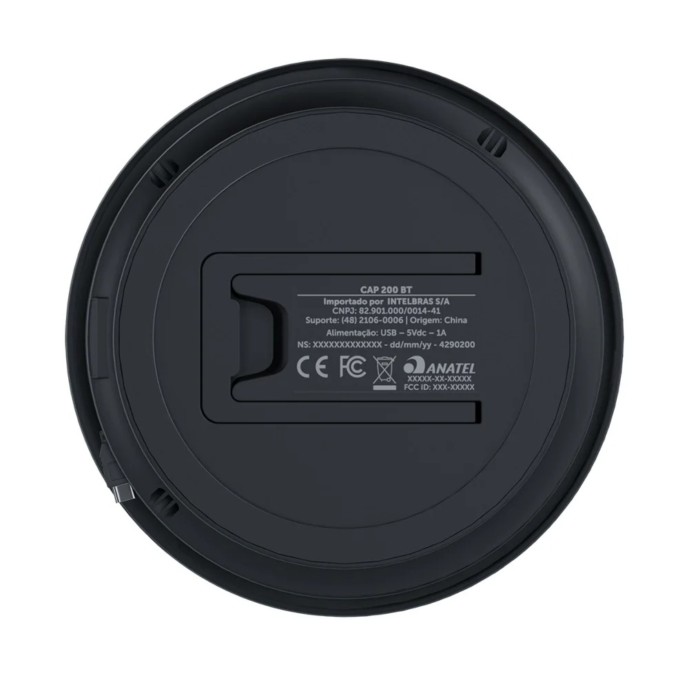 MICROFONE P/ CONFERÊNCIA CAP 200 BT, OMNIDIRECIONAL, BLUETOOTH, PRETO, 4290200, INTELBRAS