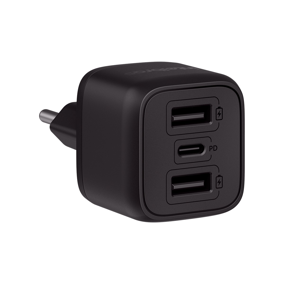 CARREGADOR DE PAREDE TURBO INTELBRAS USB-C + 2 USB A EC12 POWER 32W PRETO