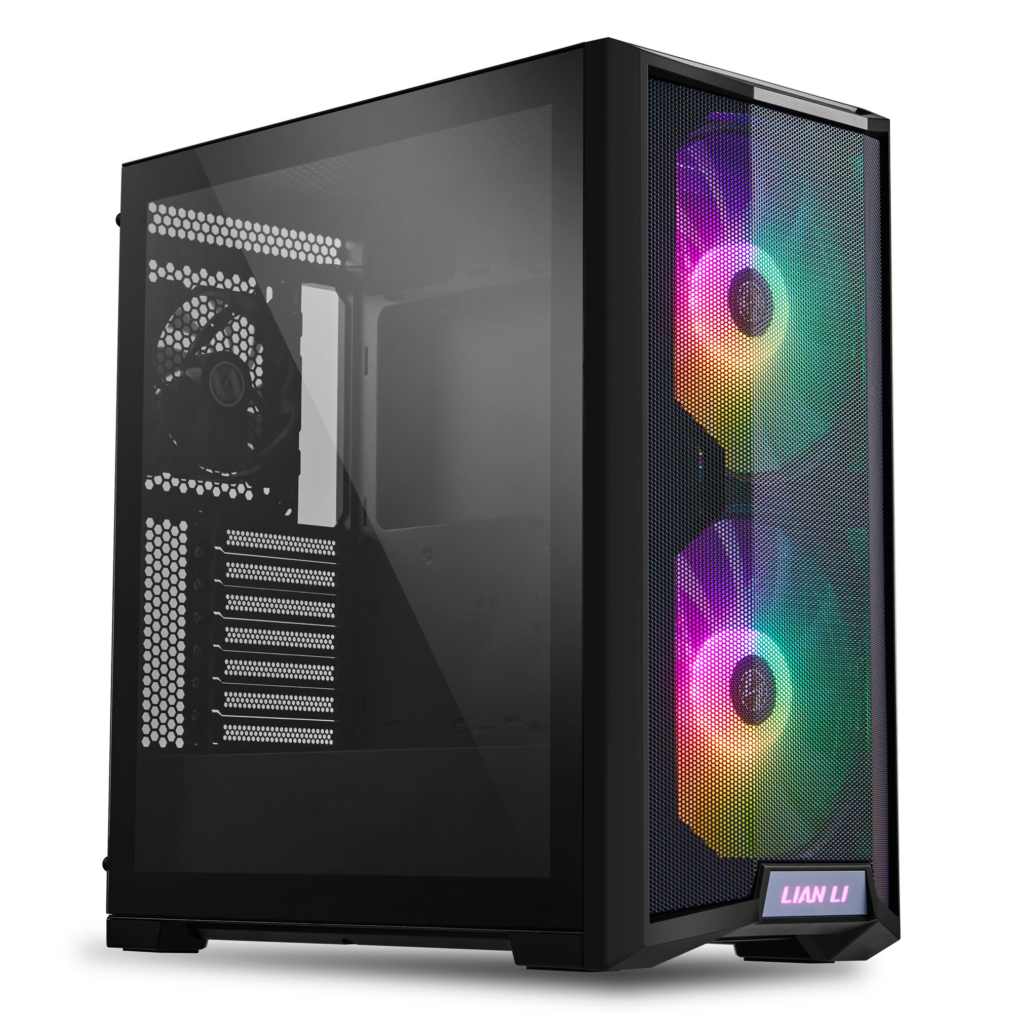 GABINETE GAMER ATX LIAN LI LANCOOL 215X, MID-TOWER, VIDRO TEMPERADO, C/ 3 FANS S/FONTE - PRETO