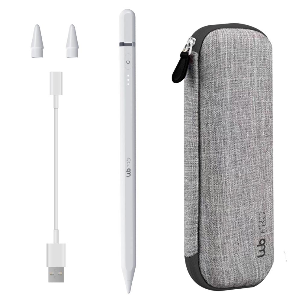 CANETA PENCIL PRO WB PARA IPAD BRANCA COM PALM REJECTION E SENSOR DE ÂNGULO COM ESTOJO CINZA (#)