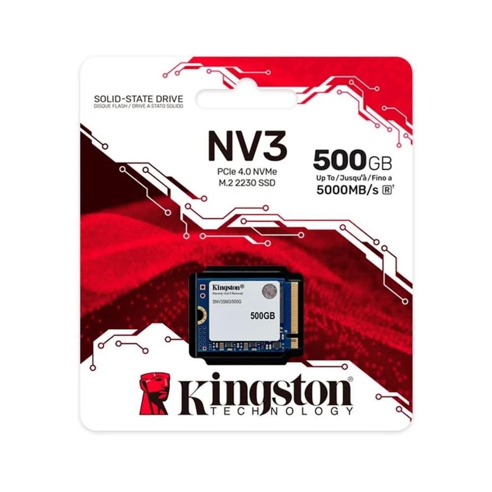 SSD M.2 NVME 500GB KINGSTON NV3 PCIE 4.0 2230 LEITURA 6000MB/S GRAVACAO 5000MB/S