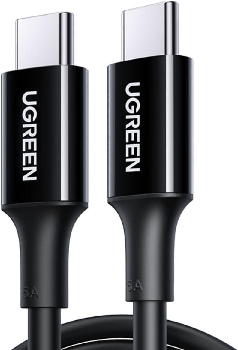 CABO DE CARREGAMENTO UGREEN USB 2.0 TIPO C 5A MACHO 1 METRO - PRETO