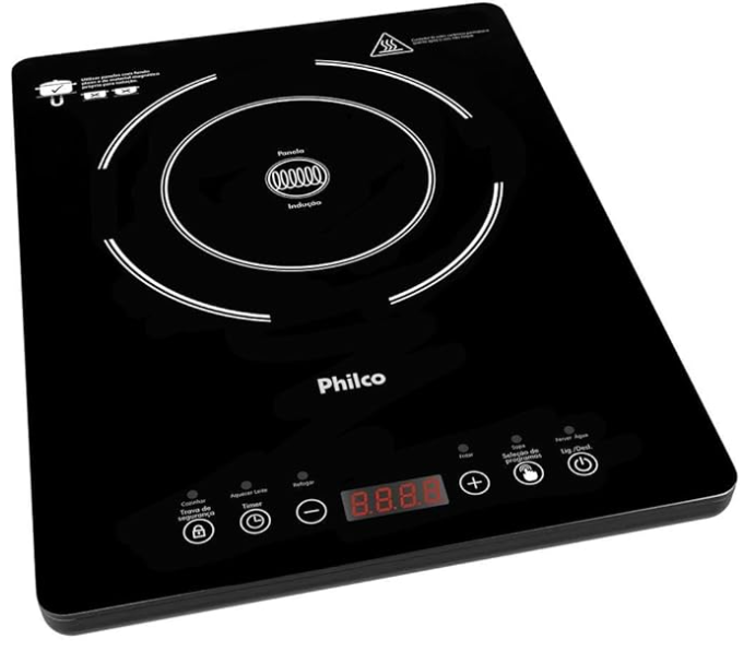 COOKTOP DE INDUÇÃO PHILCO PORTÁTIL 1 QUEIMADOR PCT10A