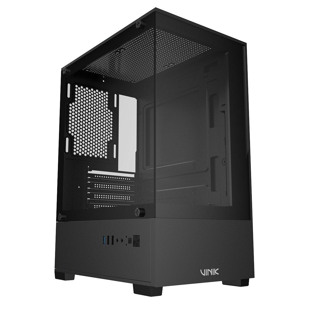 GABINETE GAMER VINIK G-SHIELD VIDRO TEMPERADO, S/ FANS S/FONTE - GGGSBKV2
