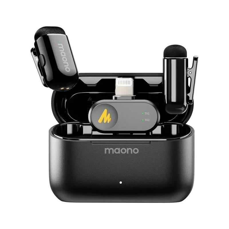 Microfone de Lapela sem Fio Maono Wave T1 Mini e Lightning com Case de Carregamento WM622