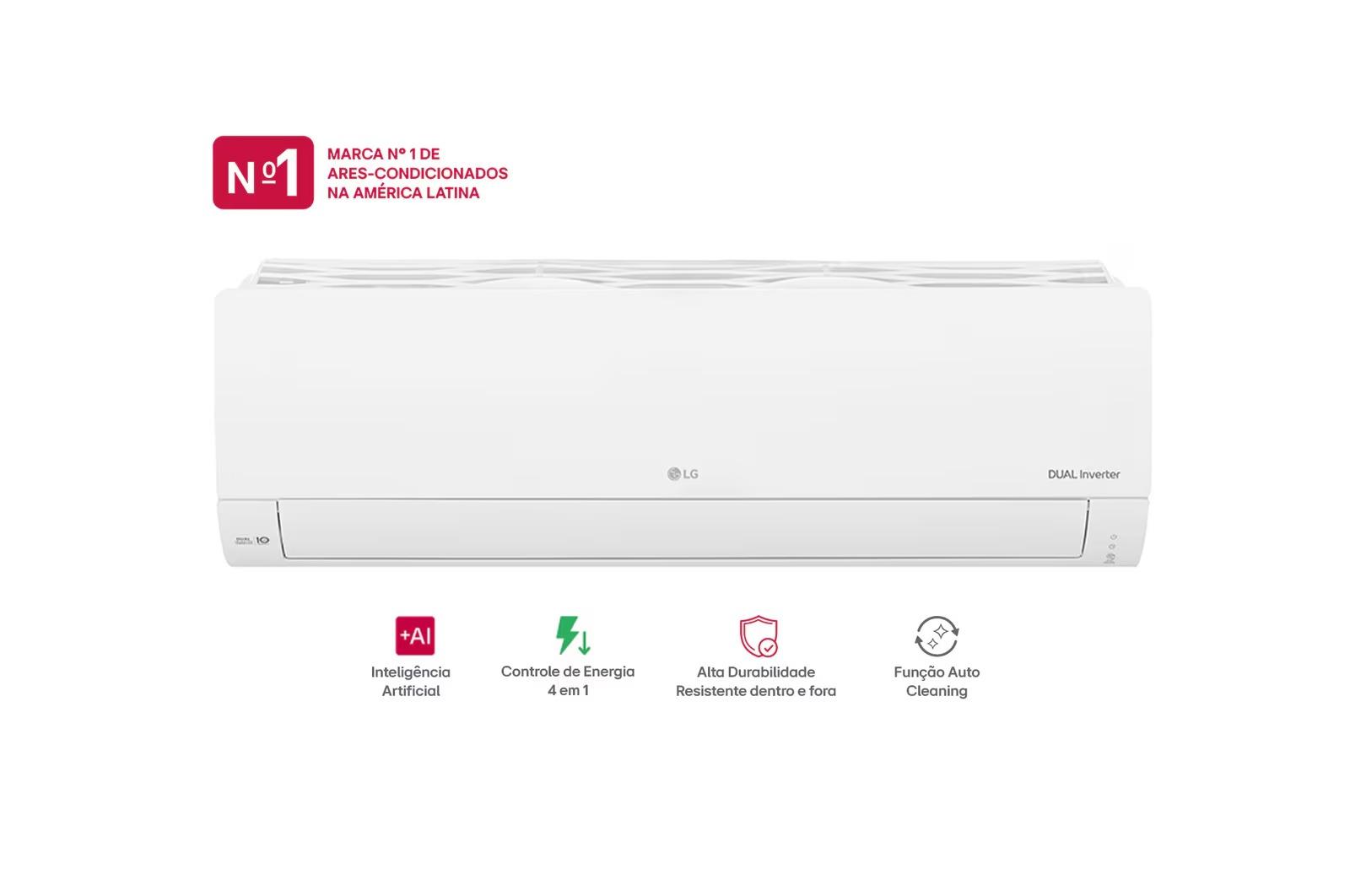 Ar Condicionado Split Hi-Wall LG 18.000 Btu Dual Inverter Compact AI+ Frio Branco 220V