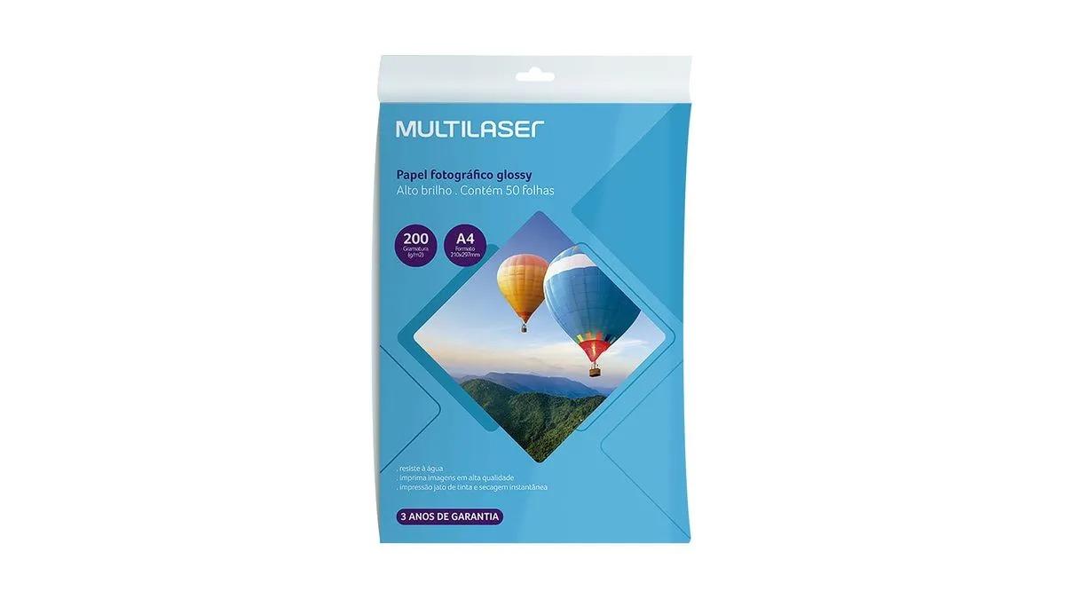 PAPEL FOTOGRAFICO GLOSSY A4 200G 50FOLHAS, PE 012