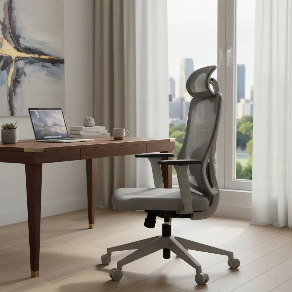 CADEIRA DE ESCRITORIO ERGONIMICA ELEMENTS SARIN CINZA