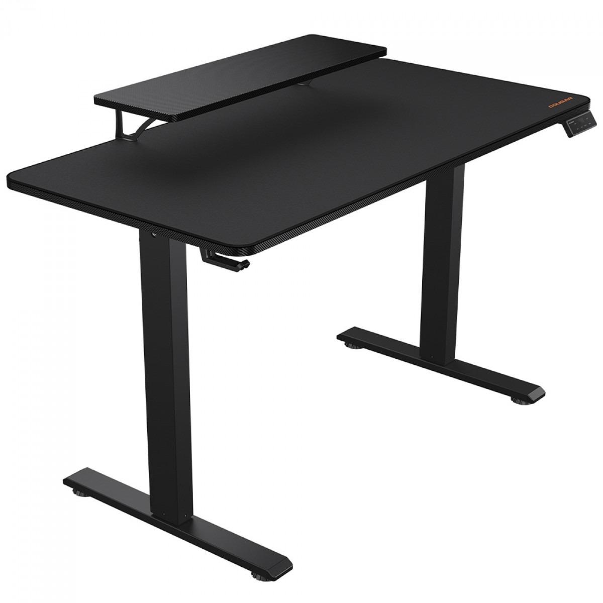 MESA GAMER ELÉTRICA COUGAR E-STAR 1,20M, AJUSTE DE ALTURA, SUPORTE P/ HEADSET - PRETA