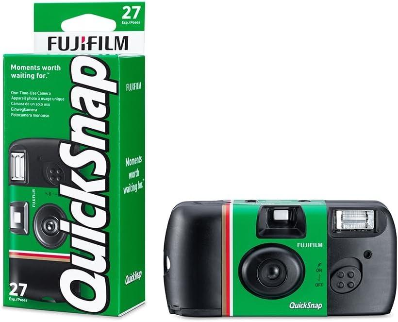 Câmera Analógica Fujifilm Quick Snap, com Flash e Filme para 27 Fotos - Preto/Verde