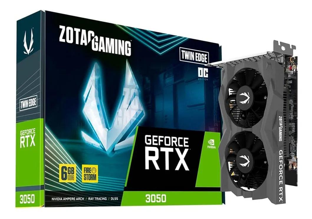 PLACA DE VIDEO ZOTAC RTX3050 TWIN EDGE OC 6GB GDDR6 96 BITS -ZT-A30510H-10L