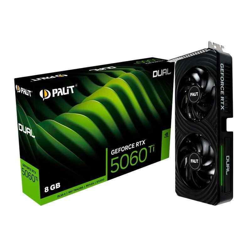 PLACA DE VIDEO PALIT GEFORCE RTX 5060 TI DUAL, 8GB, GDDR7, 128BIT
